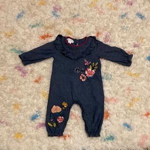 Mud Pie Chambray Floral One Piece